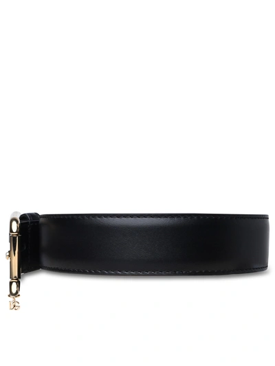 Shop Dolce & Gabbana Woman  Black Leather Belt
