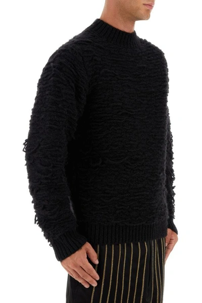 Shop Dries Van Noten Man Black Wool Sweater