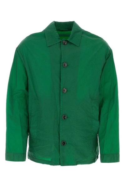 Shop Dries Van Noten Man Grass Green Coated Denim Vormac Jacket