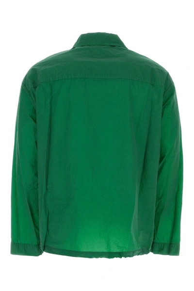 Shop Dries Van Noten Man Grass Green Coated Denim Vormac Jacket