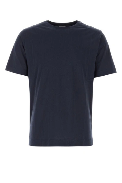 Shop Dries Van Noten Man Midnight Blue Cotton T-shirt