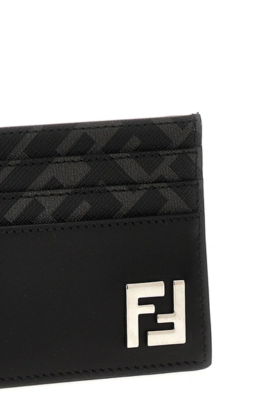Shop Fendi Men 'ff Squared' Card Holder In Black