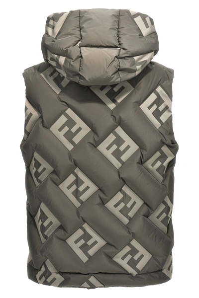 Shop Fendi Men 'ff' Vest In Gray
