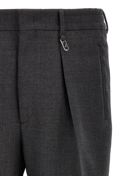 Shop Fendi Men Wool Pants In Gray