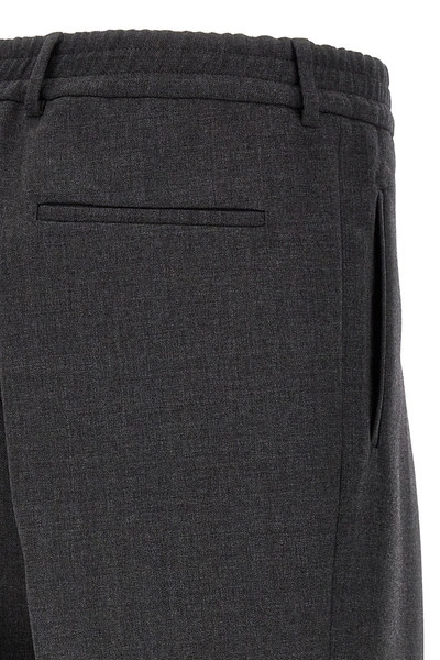 Shop Fendi Men Wool Pants In Gray