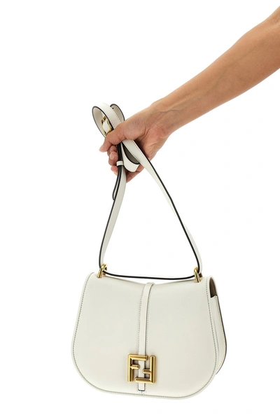 Shop Fendi Women 'c'mon Medium' Crossbody Bag In White