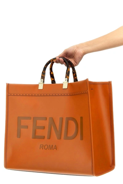 Shop Fendi Women ' Sunshine Large' Shopping Bag In Brown