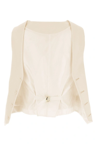 Shop Fendi Women Cut Out Deconstructed Vest In White