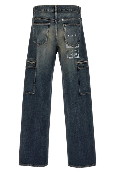 Shop Givenchy Men Cargo Jeans In Blue