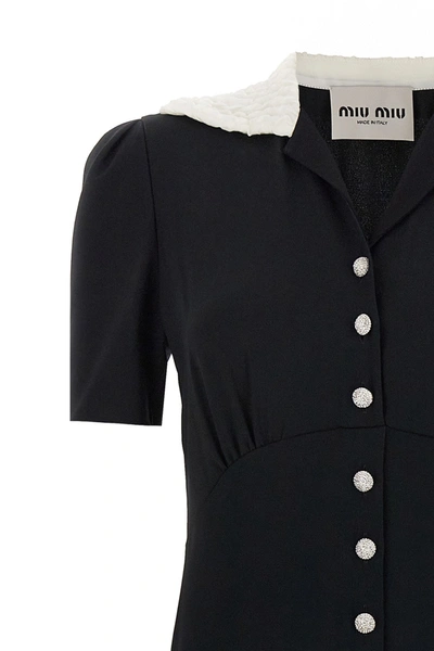Shop Miu Miu Women Sablè Midi Dress In Black
