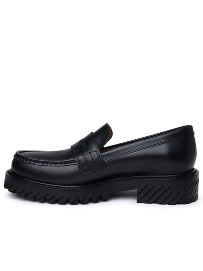 Shop Off-white Woman  Black Leather Loafers