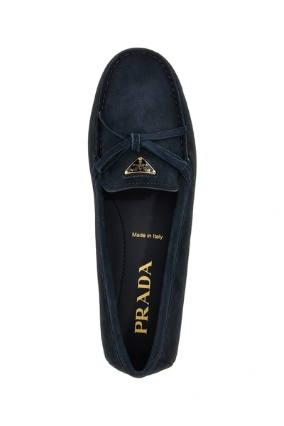 Shop Prada Women 'drive' Loafers In Blue