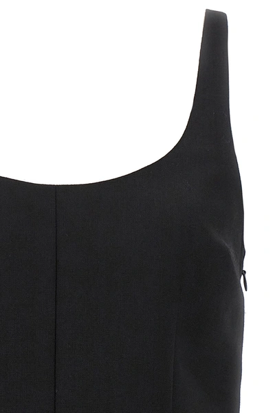Shop Prada Women Crinoline Wool Dress In Black