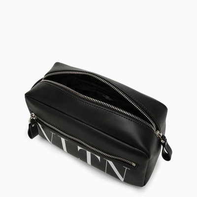 Shop Valentino Garavani Black Leather Beauty Case With Logo Men