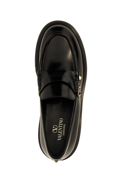 Shop Valentino Garavani Women  Garavani 'rockstud' Loafers In Black