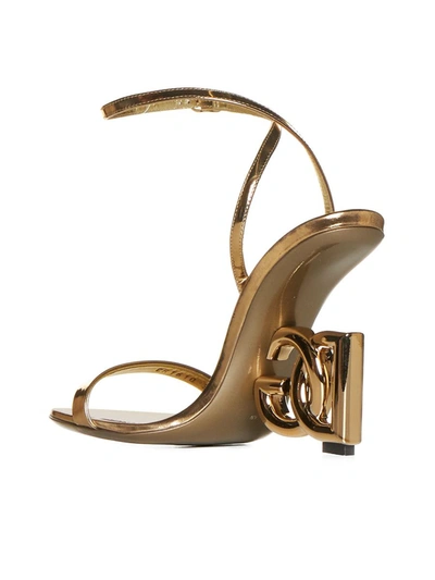 Shop Dolce & Gabbana Sandals In Oro Champagne