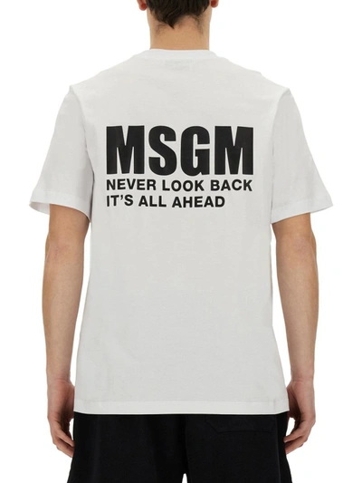 Shop Msgm Dpp-t-shirt With Logo In White
