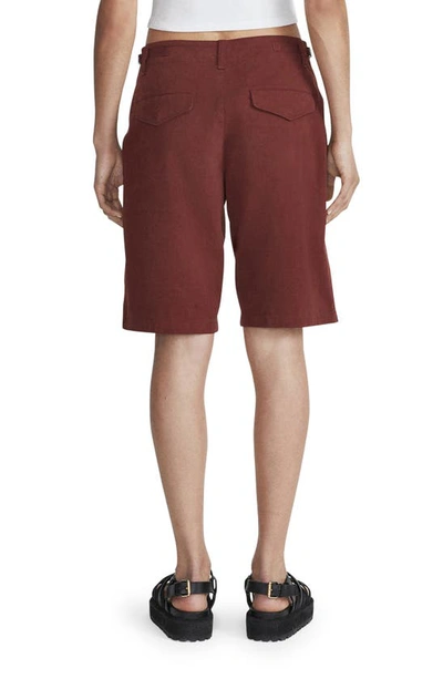 Shop Rag & Bone Kai Cotton Twill Shorts In Mahogany