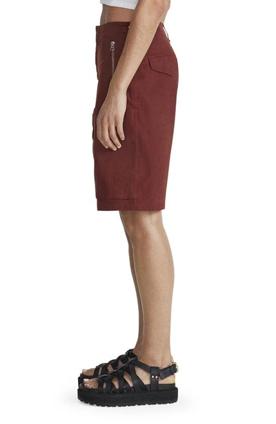 Shop Rag & Bone Kai Cotton Twill Shorts In Mahogany