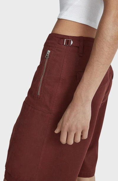 Shop Rag & Bone Kai Cotton Twill Shorts In Mahogany