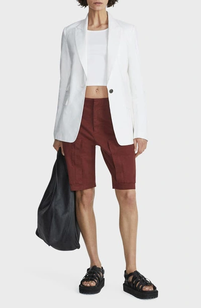 Shop Rag & Bone Kai Cotton Twill Shorts In Mahogany