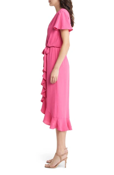 Shop Fraiche By J Ruffle Faux Wrap Dress In Pink