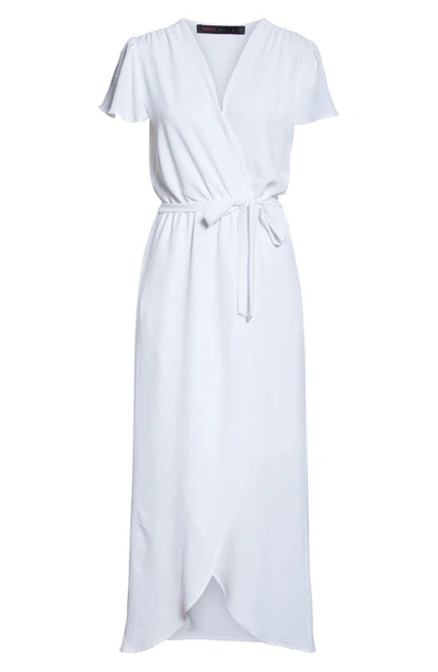 Shop Fraiche By J High/low Faux Wrap Dress In White