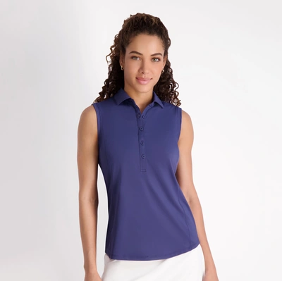 Shop Zero Restriction Tae Sleeveless Polo In Storm