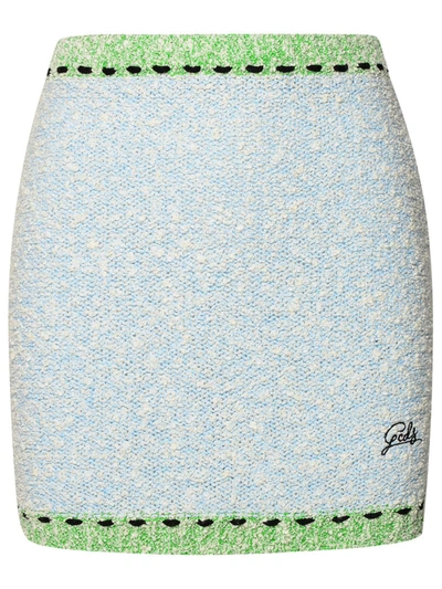 Shop Gcds Boucle' Miniskirt In Blue