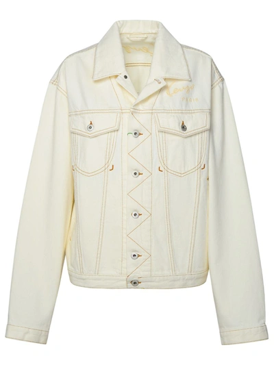 Shop Kenzo Ivory Cotton Jacket In Avorio