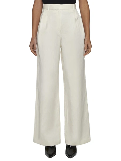 Shop Loulou Studio Trousers In Forest Ivory