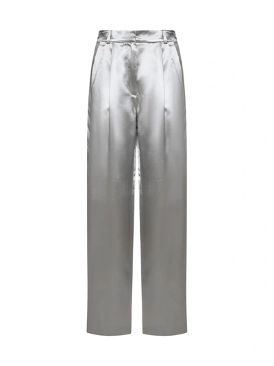 Shop Loulou Studio Trousers In Silver Grey