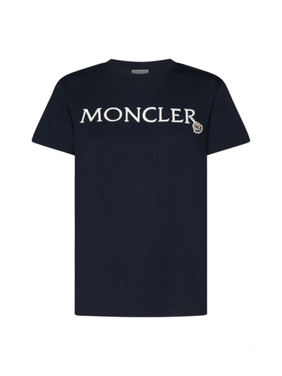 Shop Moncler T-shirts And Polos In Blue