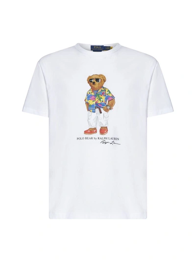 Shop Polo Ralph Lauren T-shirts And Polos In Sp24 White Beach Club Bear