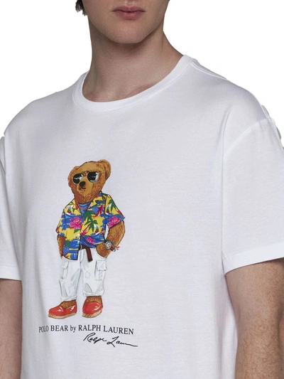 Shop Polo Ralph Lauren T-shirts And Polos In Sp24 White Beach Club Bear