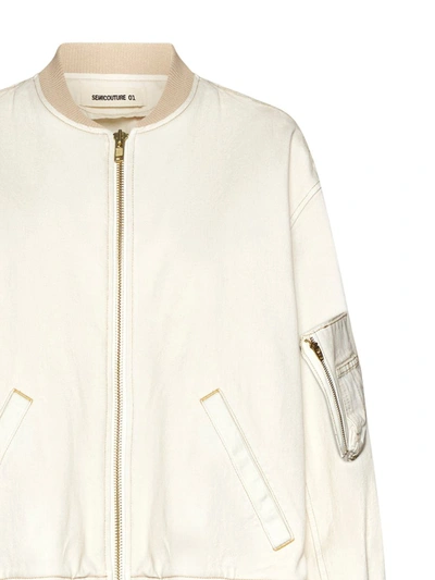 Shop Semicouture Coats In Bleach White