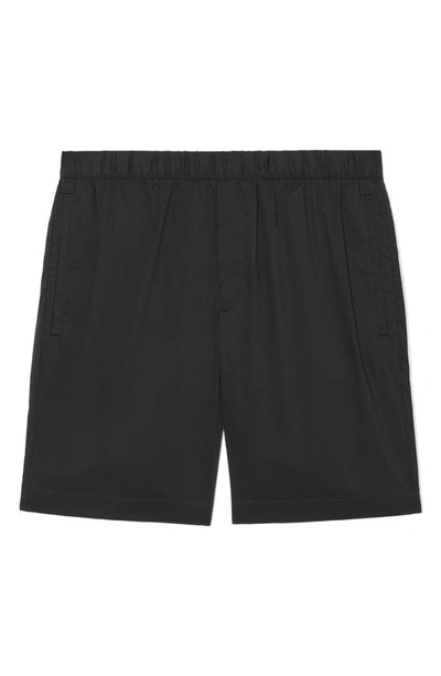Shop Cos Elastic Waist Cotton Blend Shorts In Black Dark