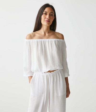 Michael Stars Isabel Convertible Gauze Top In Nocturnal