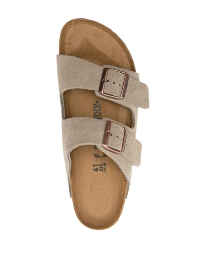 Shop Birkenstock Arizona Sandals In Dove Grey