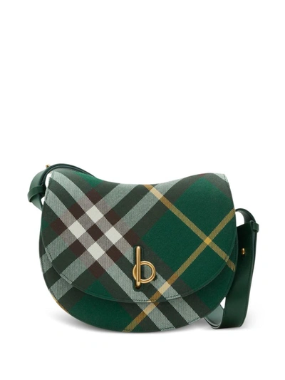 Shop Burberry Rocking Horse Medium Shoulder Bag In Green