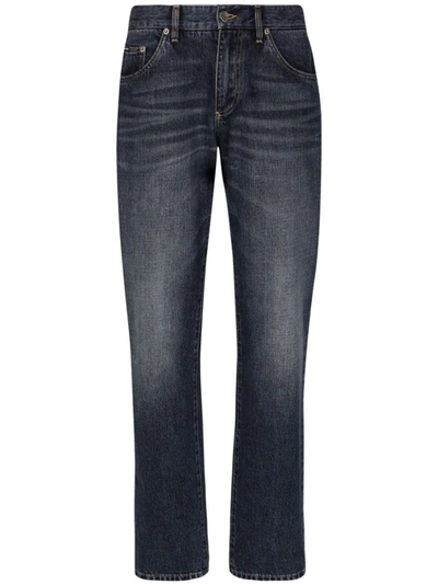 Shop Dolce & Gabbana Slim Denim Cotton Jeans In Blue