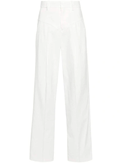 Shop Isabel Marant Staya Wide Leg Trousers In White