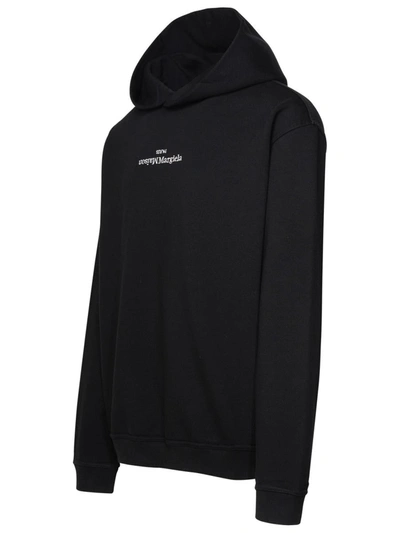 Shop Maison Margiela Black Cotton Hoodie