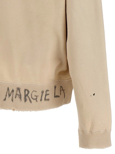 Shop Maison Margiela Logo Sweatshirt In Beige