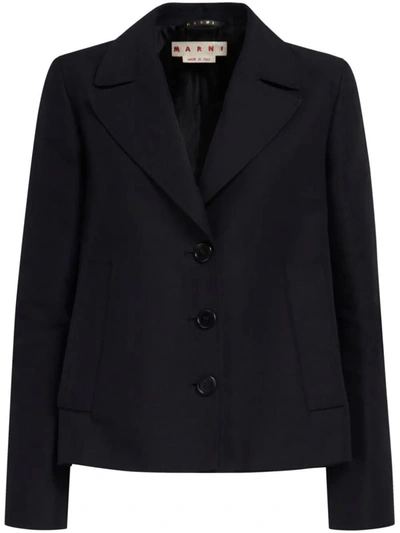Shop Marni Single-breasted Flared Jacket Clothing In Black