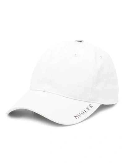 Shop Mugler Pre Logo Baseball Cap In White