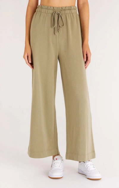 Shop Z Supply Indianna Drawstring Pant In Aloe In Brown