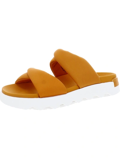 Shop Sorel Vibe Twist Womens Leather Slip On Slide Sandals In Multi