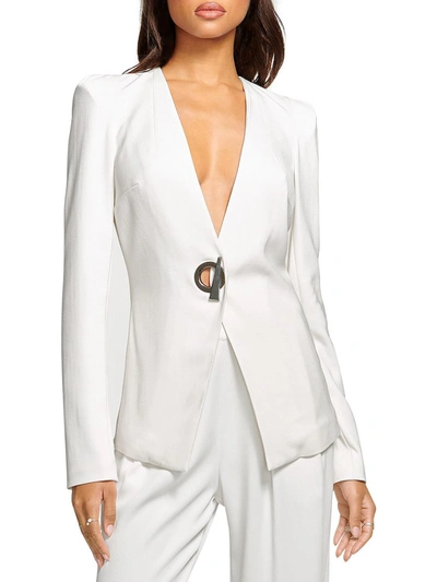 Shop Ramy Brook Hudson Womens Suit Separate Office Collarless Blazer In White