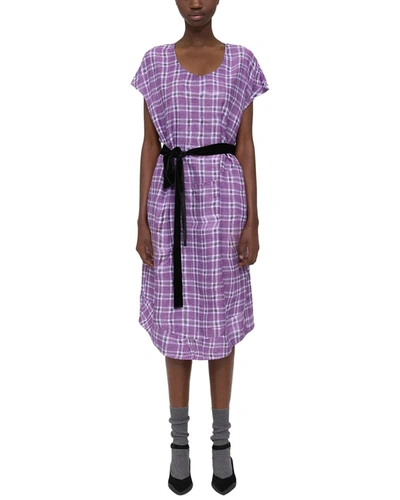 Shop Theory Wrinkle Check Dress In Purple